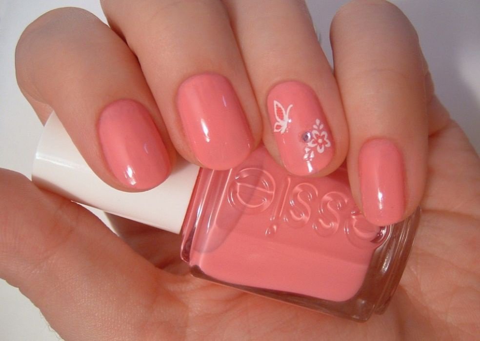 Шеллак Розовый Дизайн На Короткие Ногти