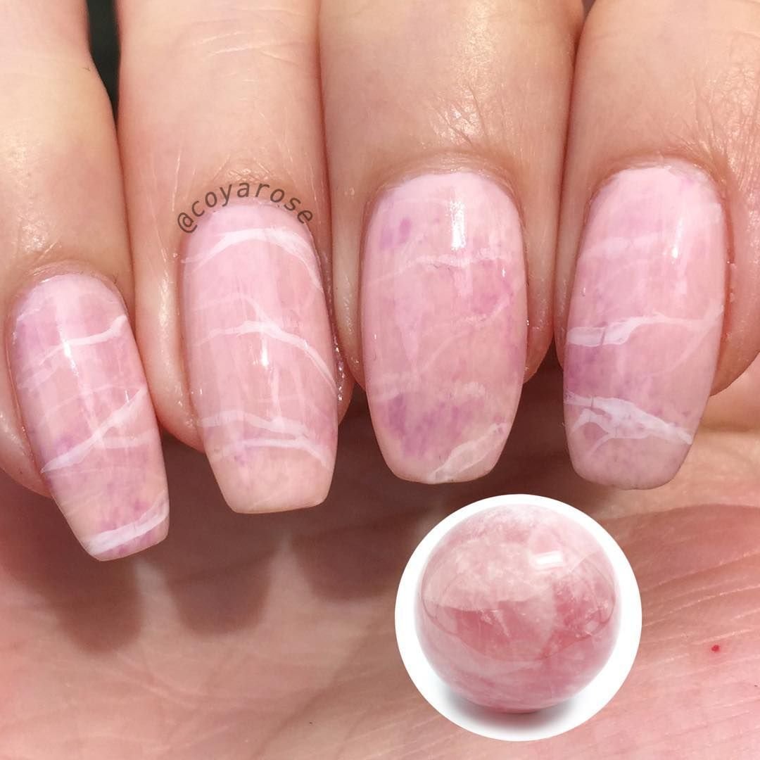 Ногти Дизайн Мрамор Розовый