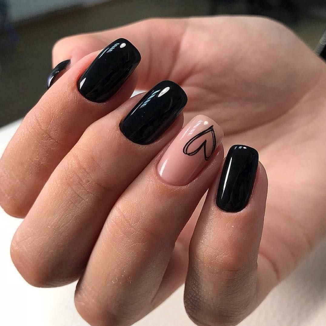 Черный Дизайн Ногтей На Квадратные Ногти