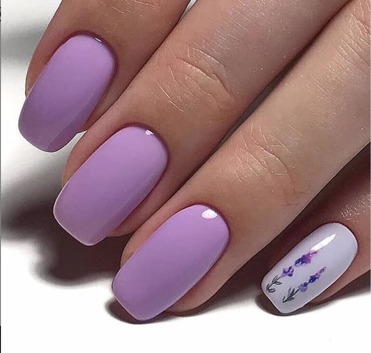 Дизайн Ногтей Фиолетового Цвета С Рисунком