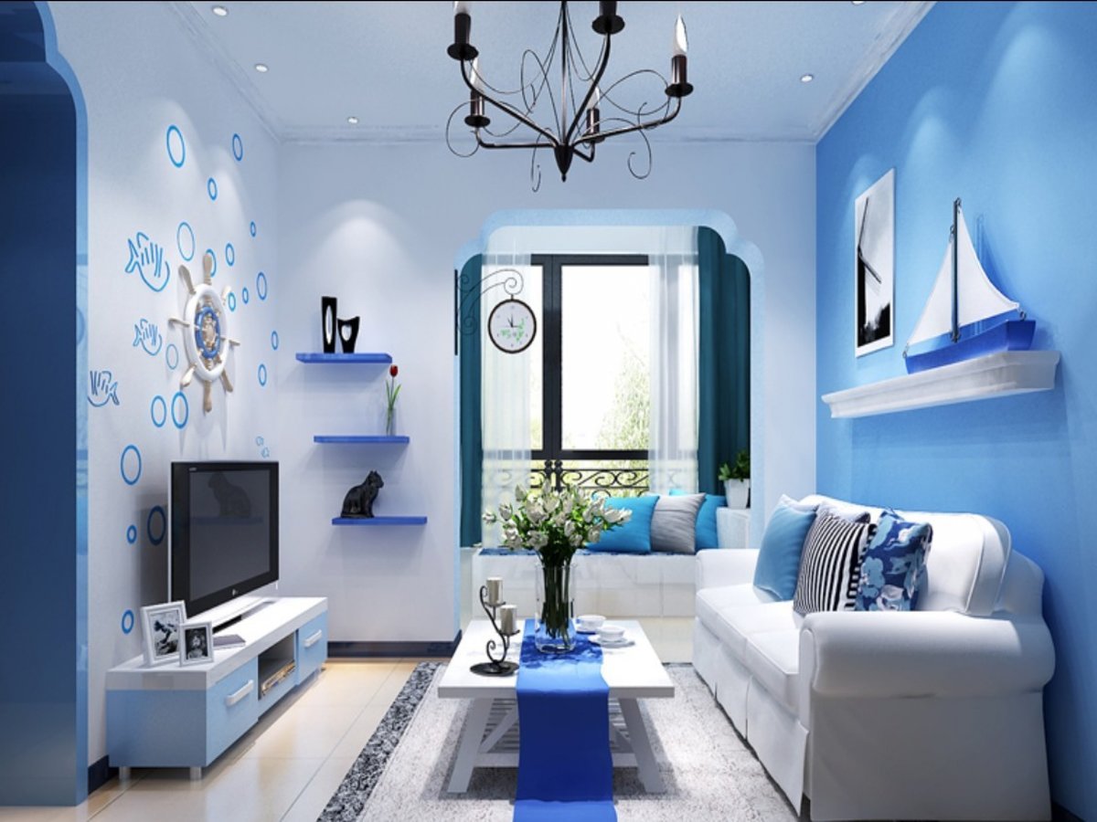 Бело Синий Дизайн Квартиры