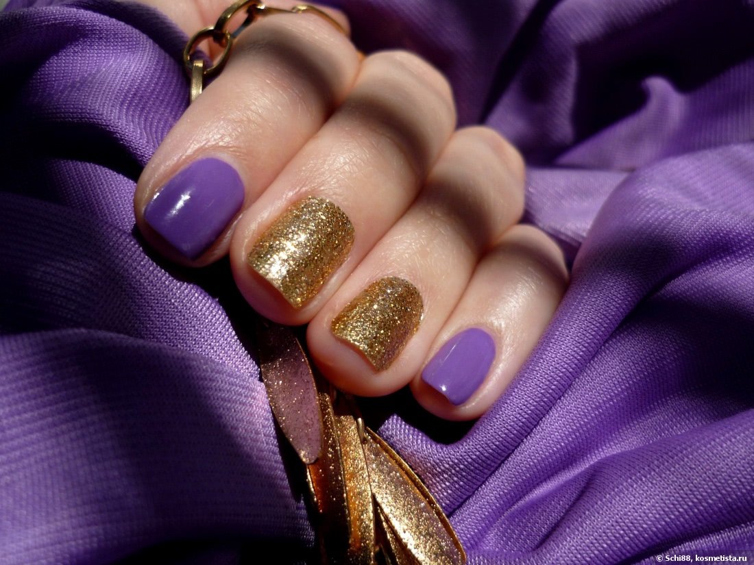 Дизайн Ногтей Фиолетовый С Золотом
