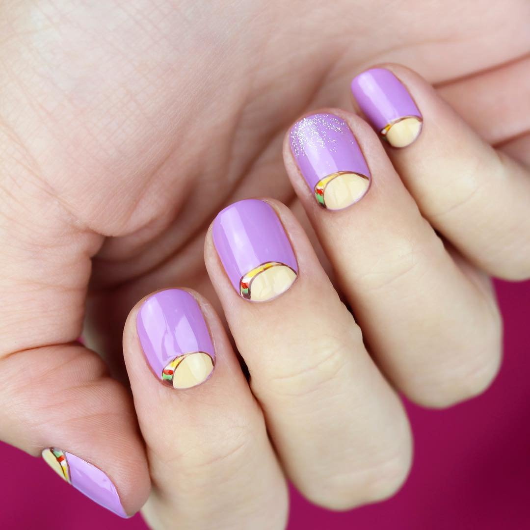 Дизайн Ногтей Фиолетовый С Золотом
