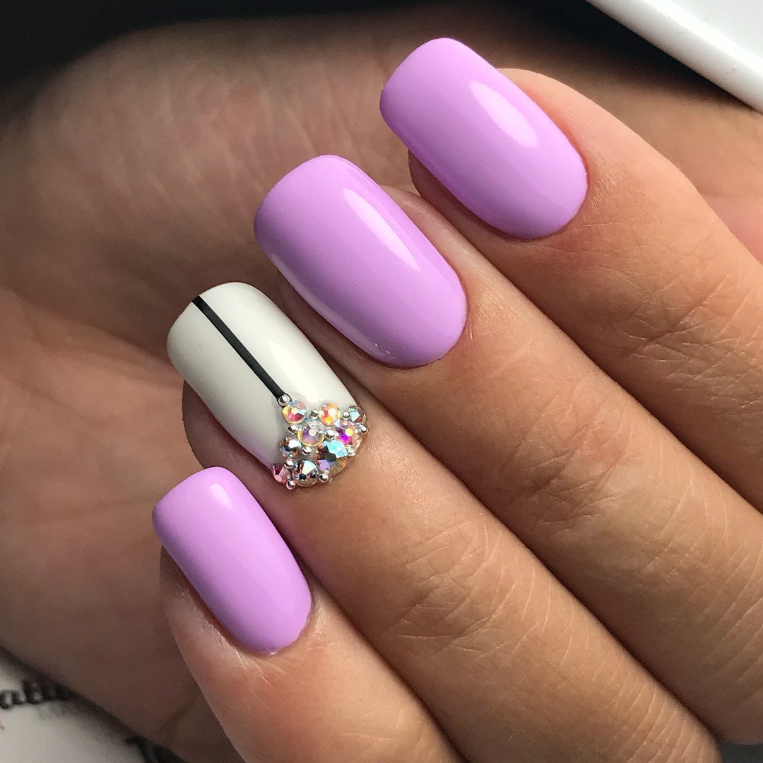 Нежно Фиолетовые Ногти Дизайн