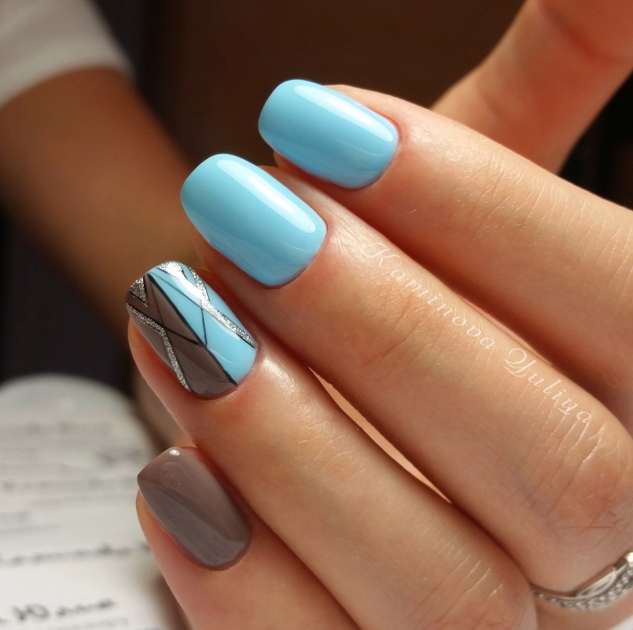Дизайн Ногтей На Короткие Ногти Голубые
