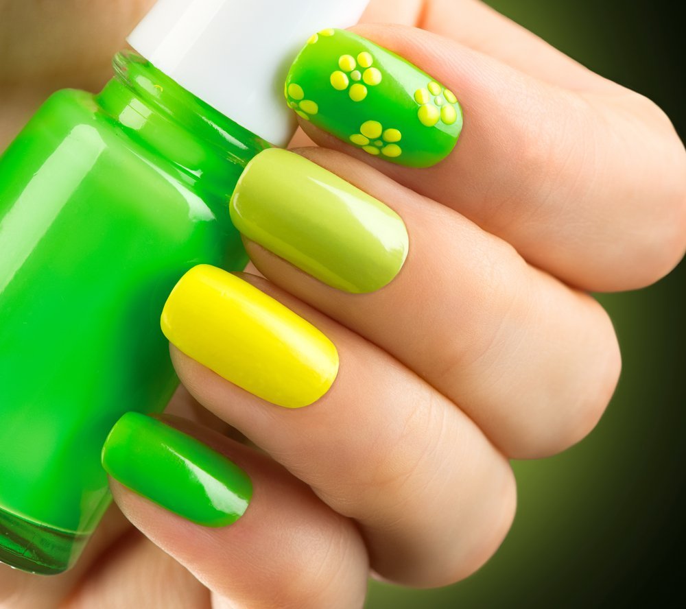 Зелено Желтые Ногти Дизайн Фото