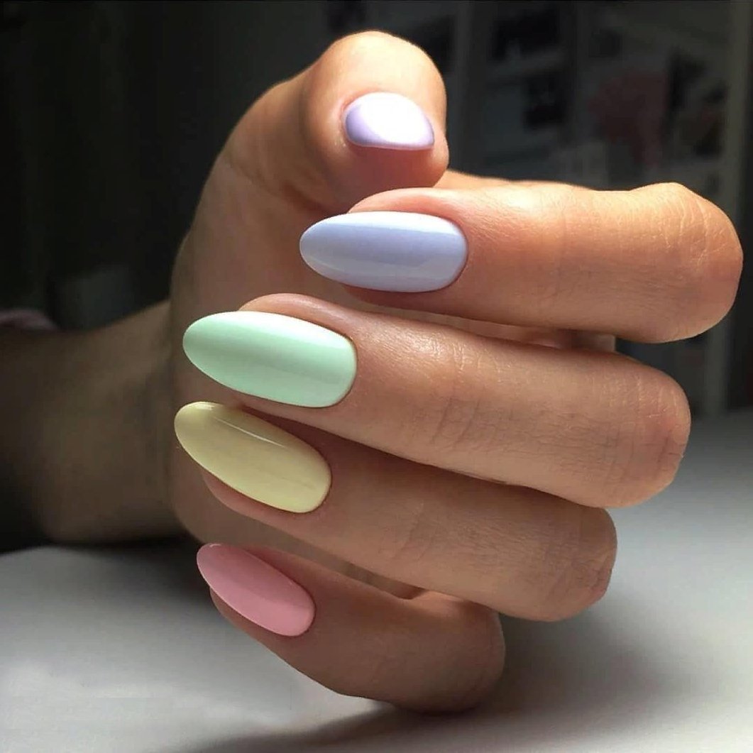 Ногти Дизайн Однотонные Разных Цветов
