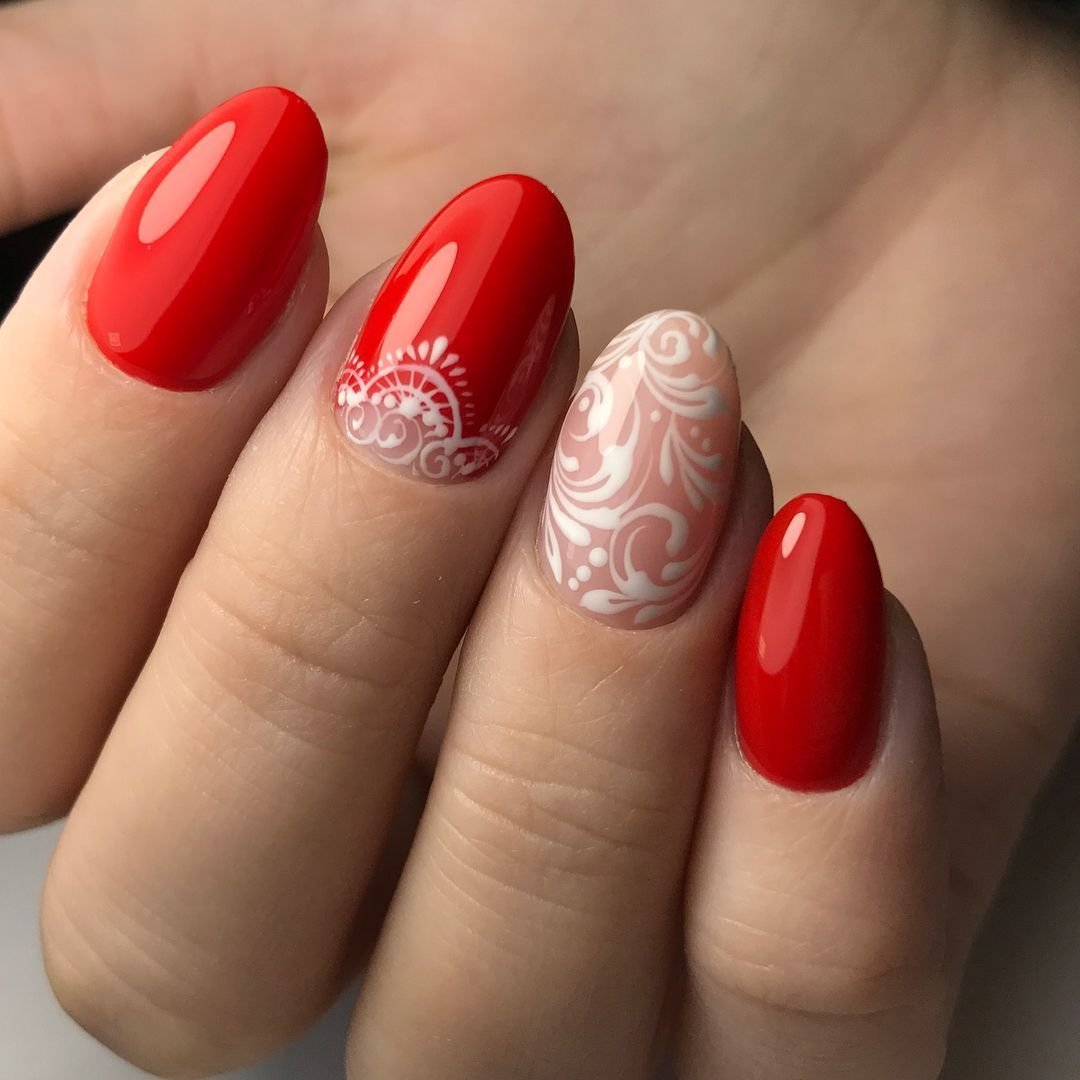 Дизайн Красных Ногтей На Овальные Ногти