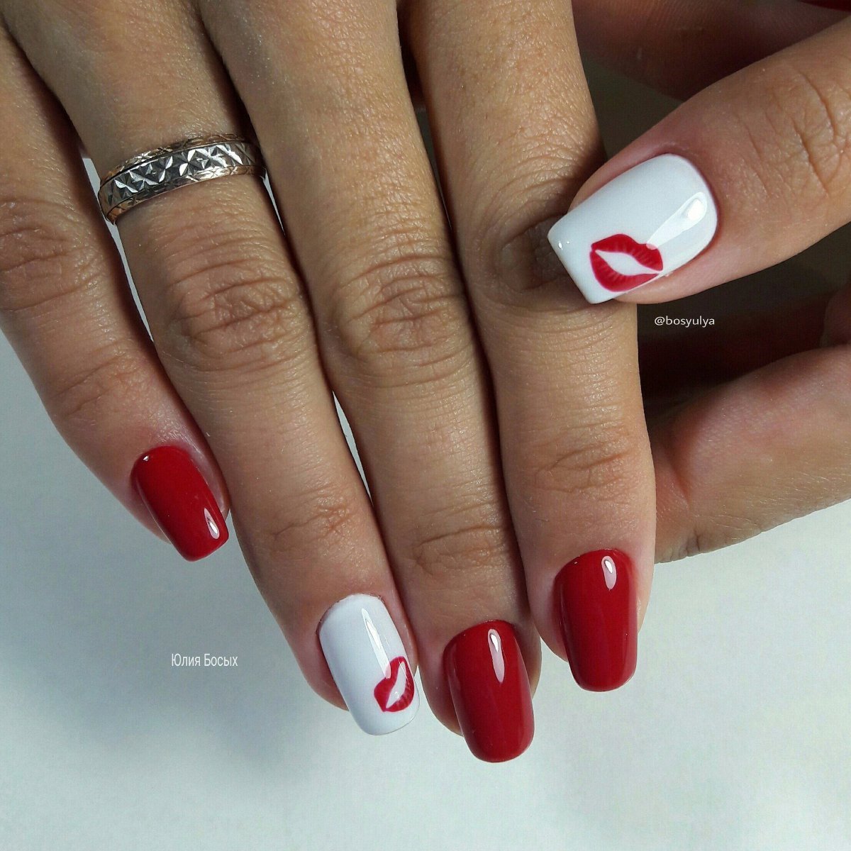 Ногти Красно Белые Дизайн Фото