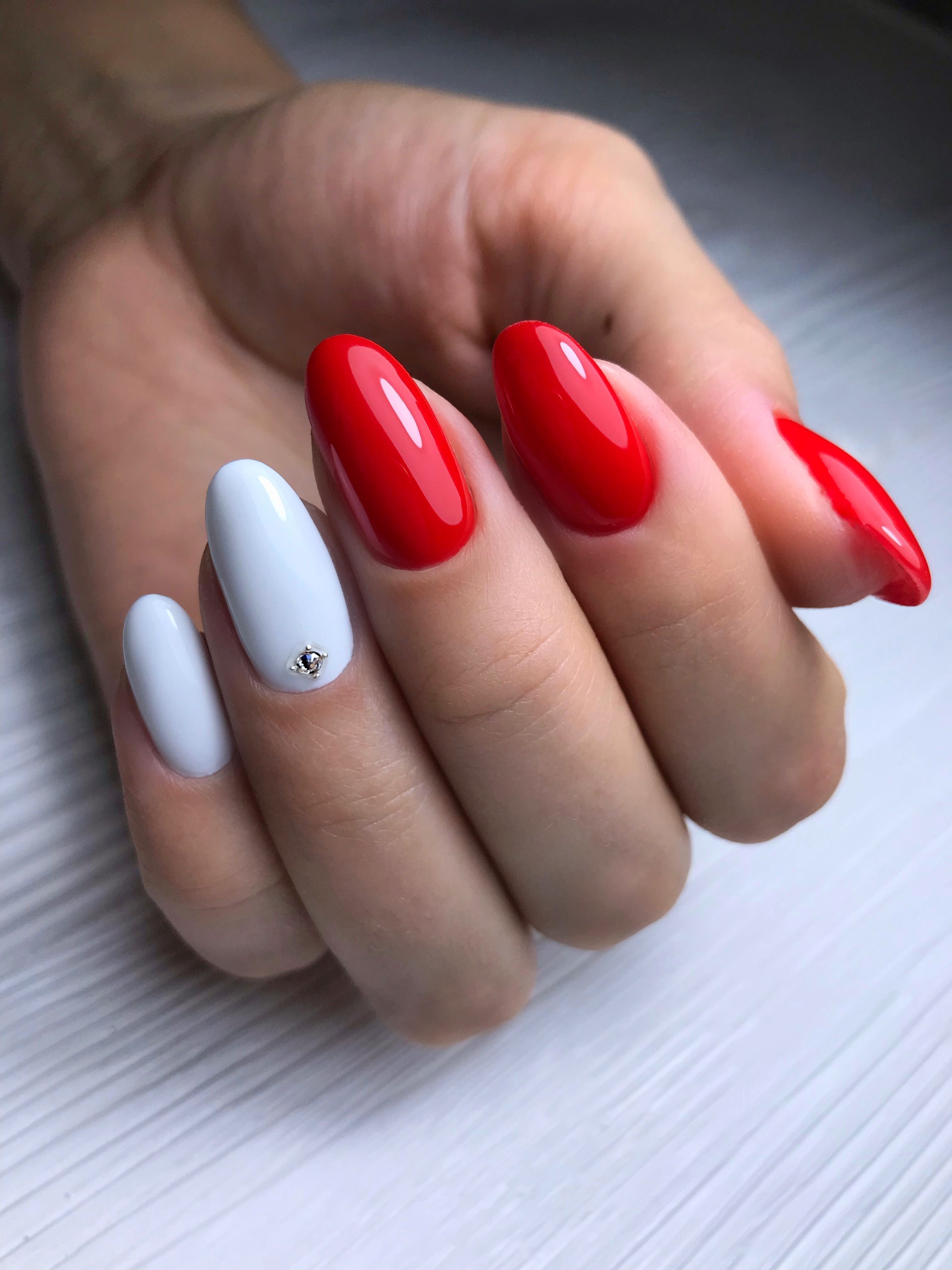 Дизайн Ногтей Красный С Белым
