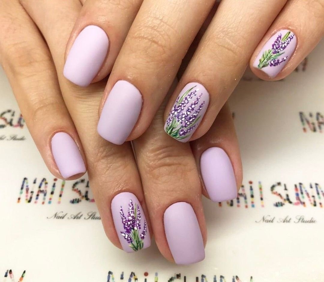Дизайн Ногтей С Нежно Фиолетовым Цветом