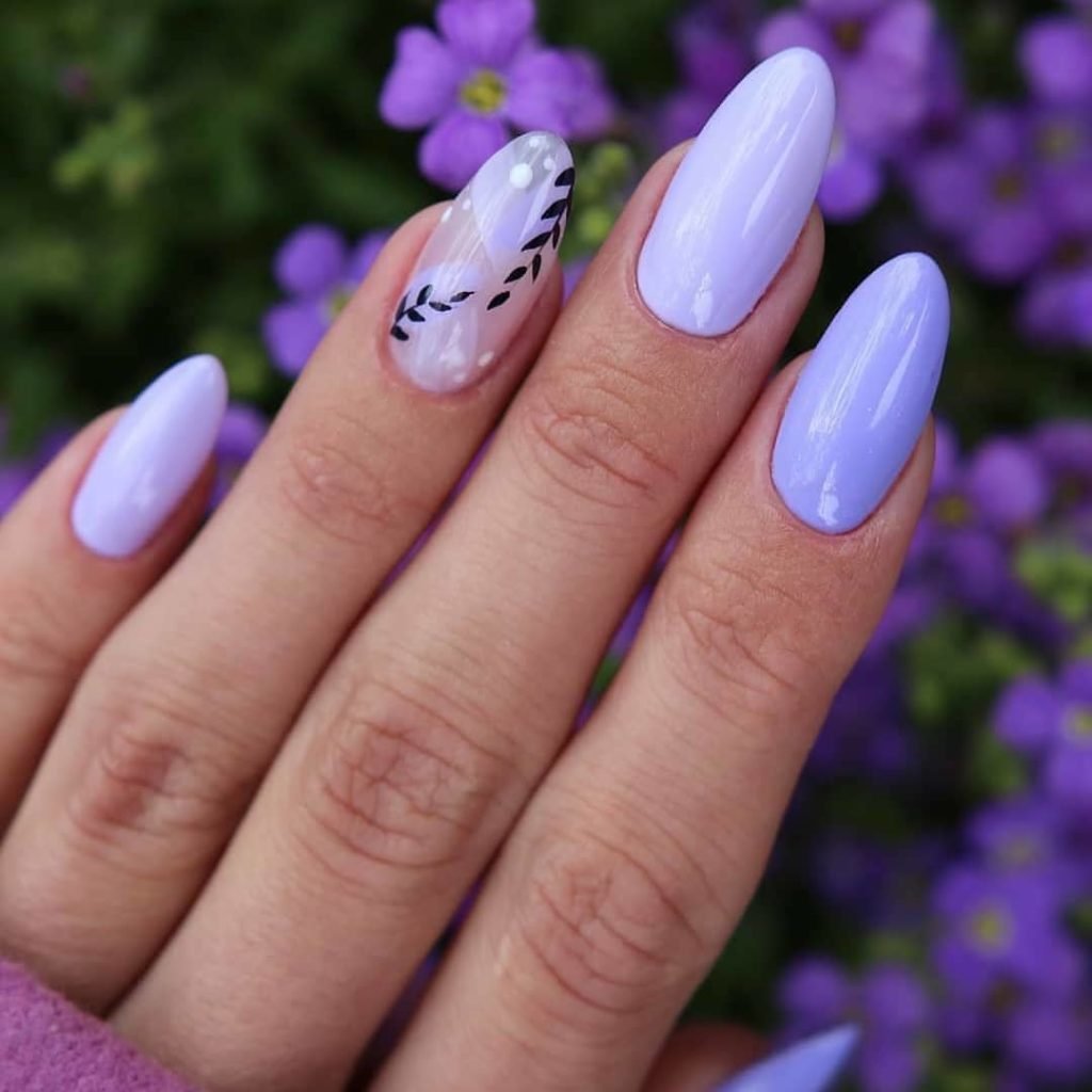 Дизайн Ногтей Миндаль Фиолетовый Цвет