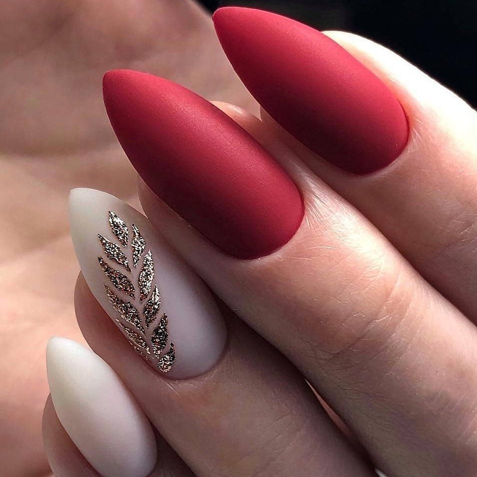 Красивый Новогодний Дизайн Ногтей На Миндальные Ногти