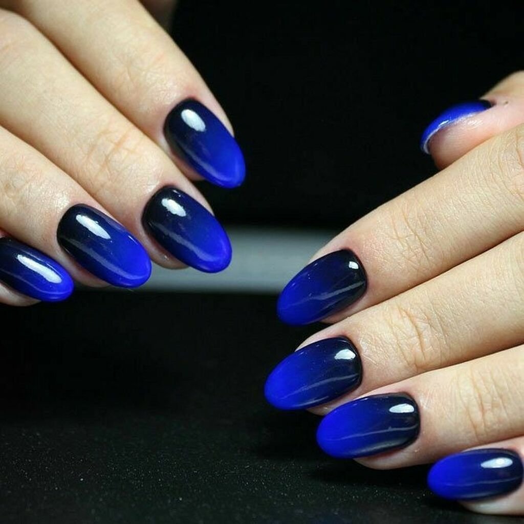 Темно Синие Ногти Дизайн Фото