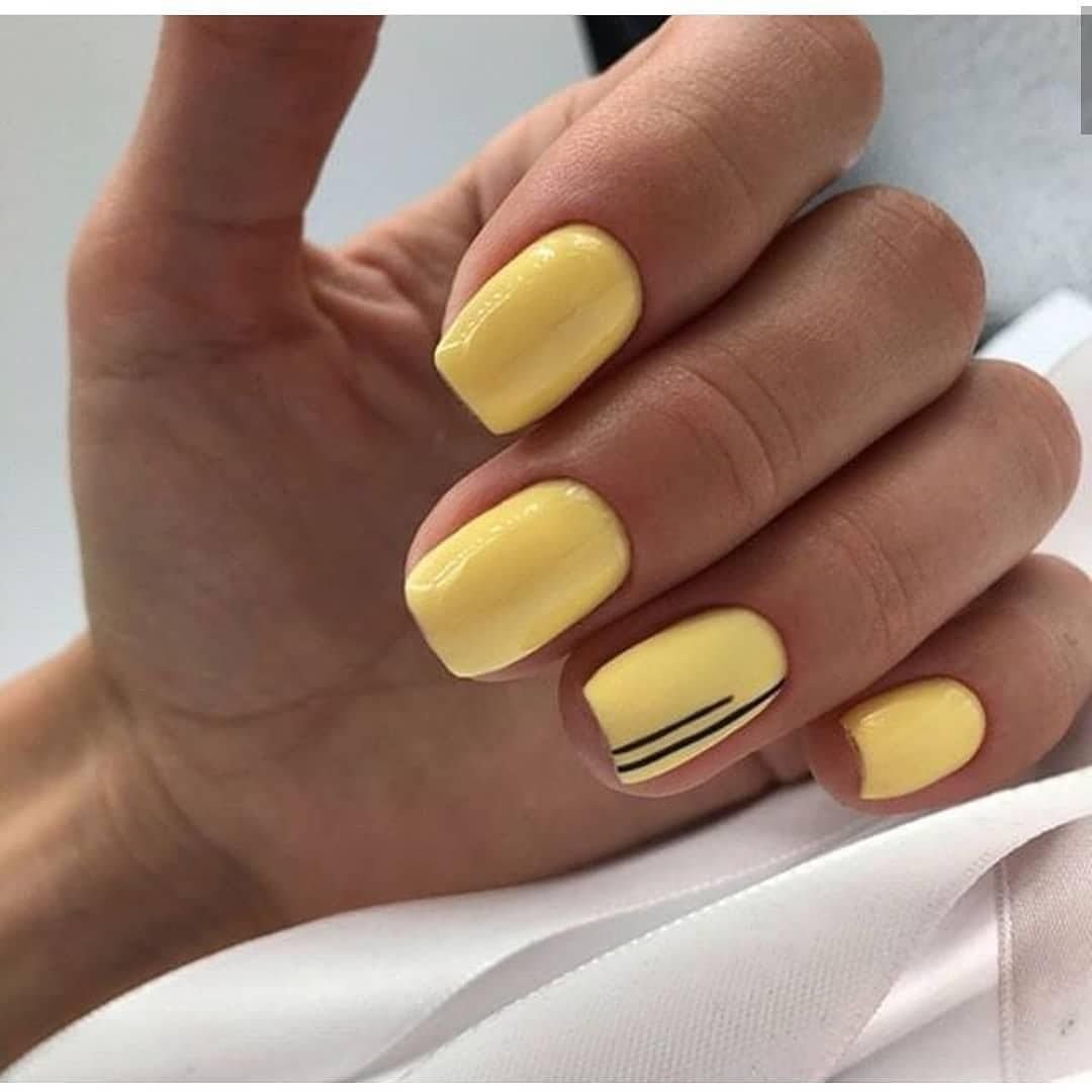 Нежно Желтые Ногти Дизайн