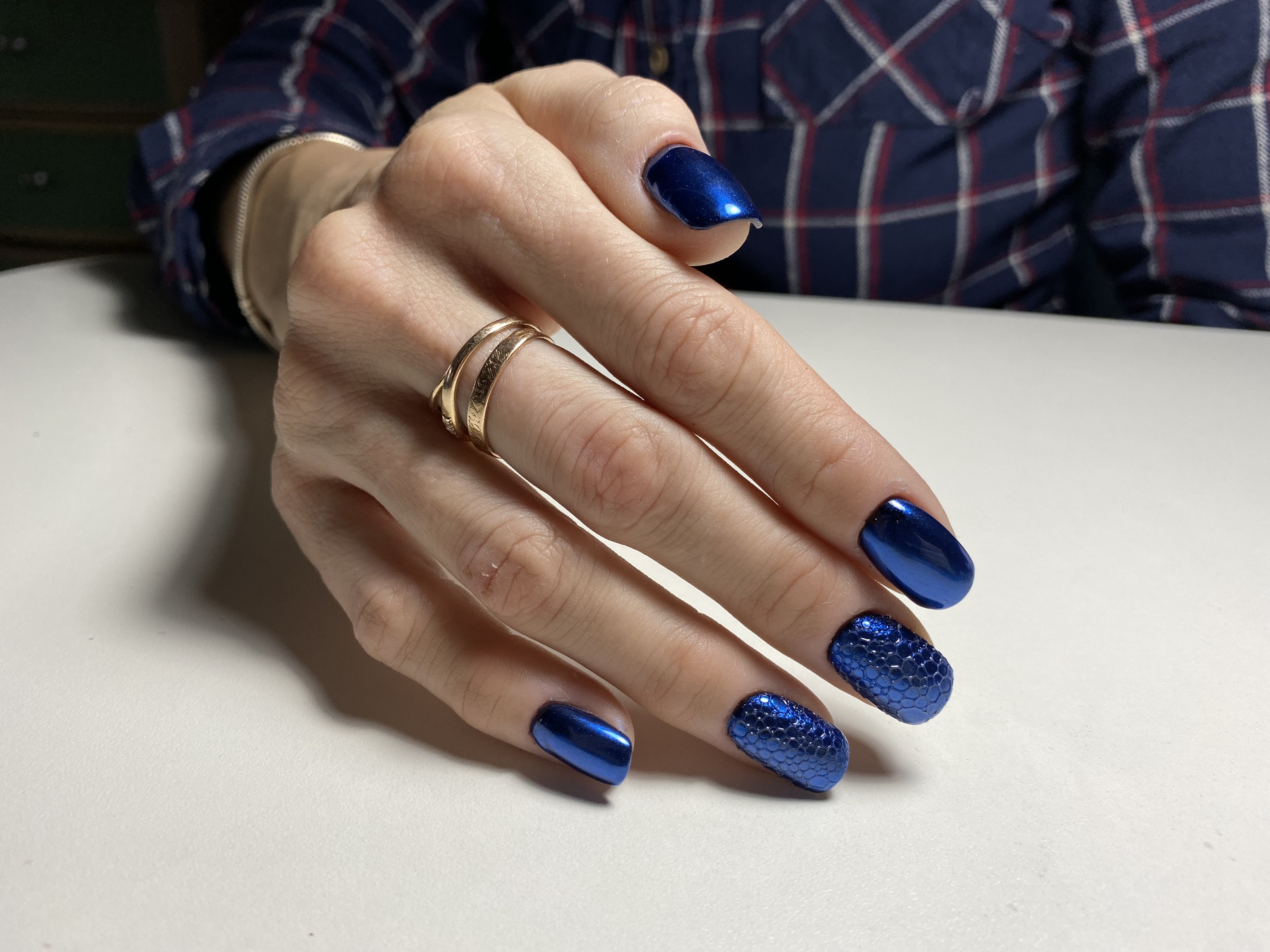 Дизайн На Короткие Ногти Темно Синий