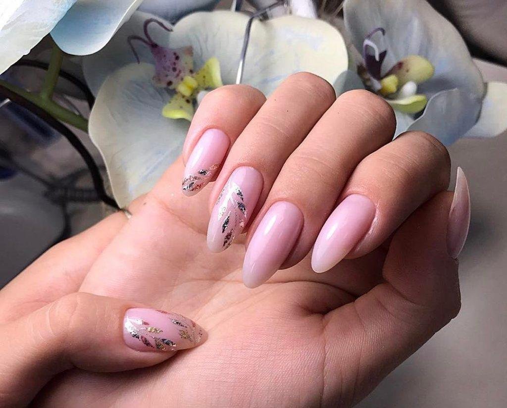 Ногти Миндаль Розовые С Рисунком
