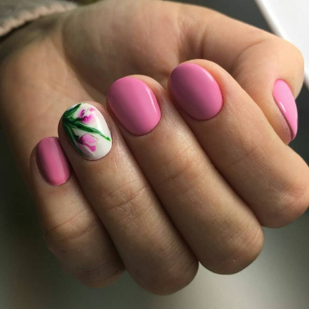 Розово Салатовые Ногти Дизайн