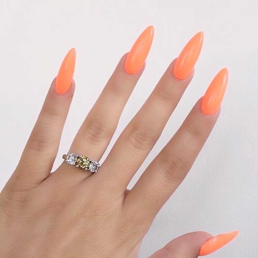 Оранжевый Дизайн Ногтей На Длинные Ногти