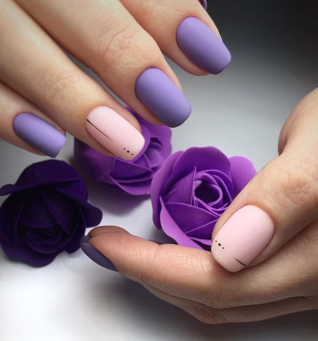 Дизайн Ногтей С Нежно Фиолетовым Цветом