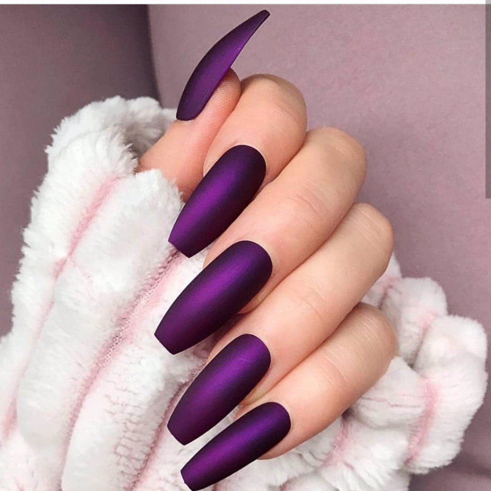 Дизайн Длинных Ногтей Фиолетового Цвета