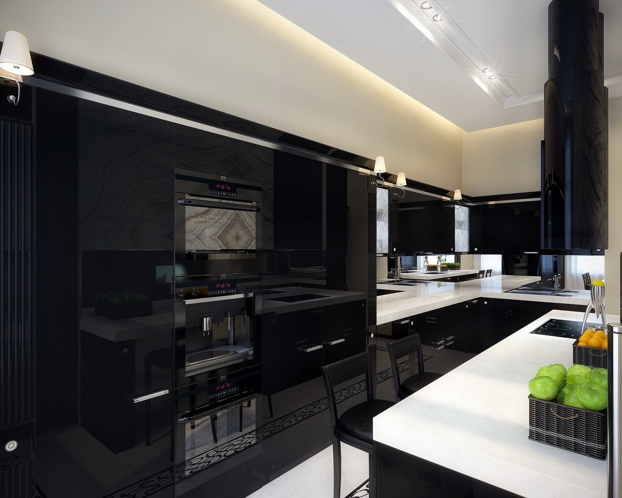 Кухни В Черном Цвете Дизайн Фото