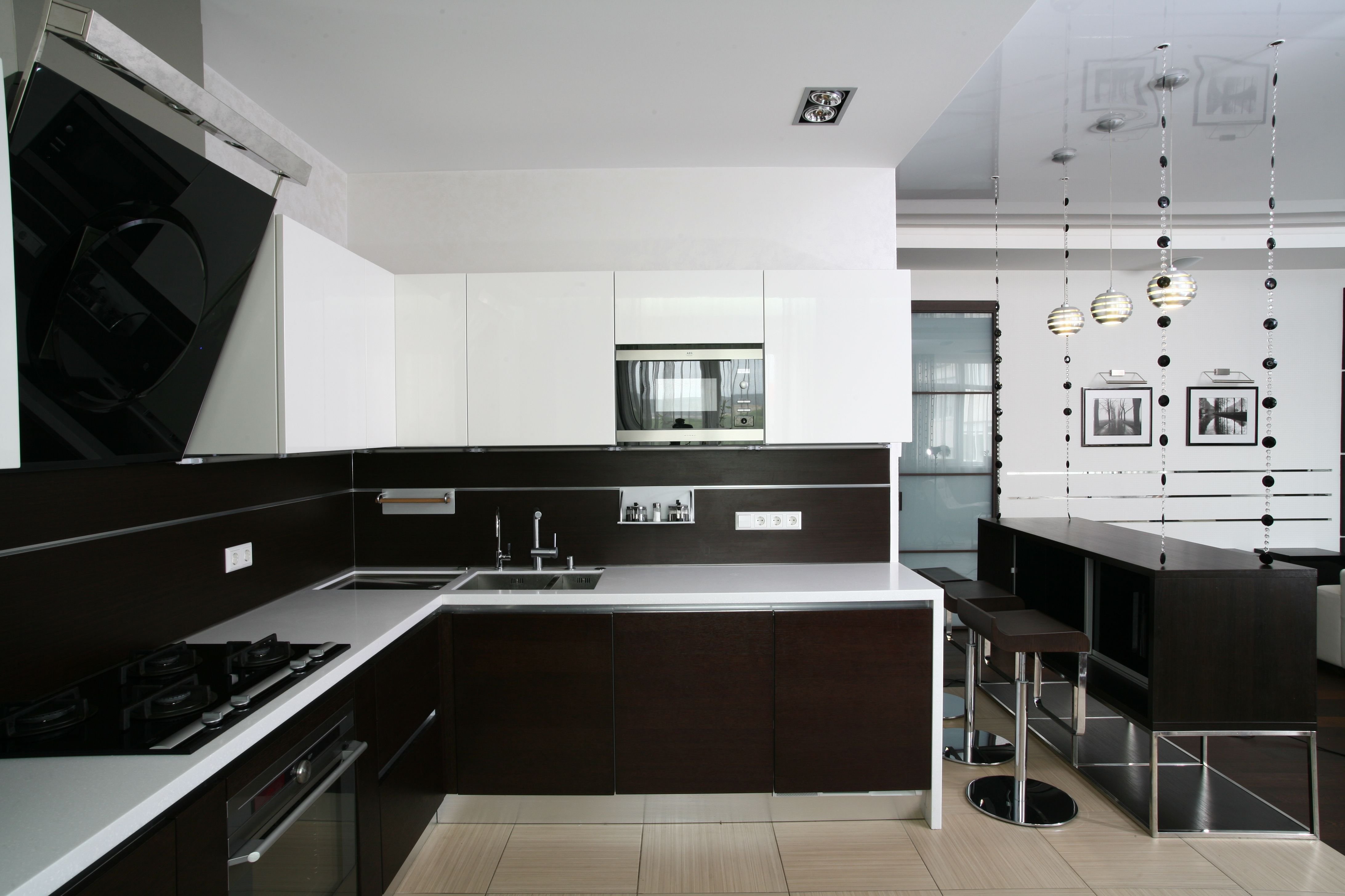 Черно Белая Кухня Дизайн Интерьера Фото
