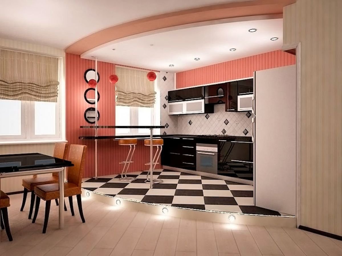 Дизайн Плитка Кухня Гостиная Фото