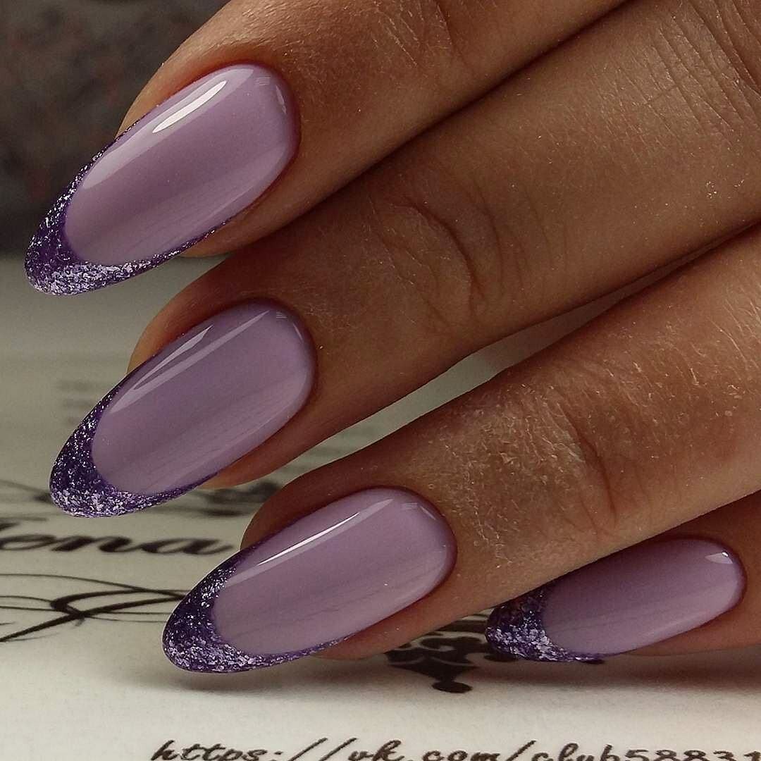 Лиловые ногти дизайн