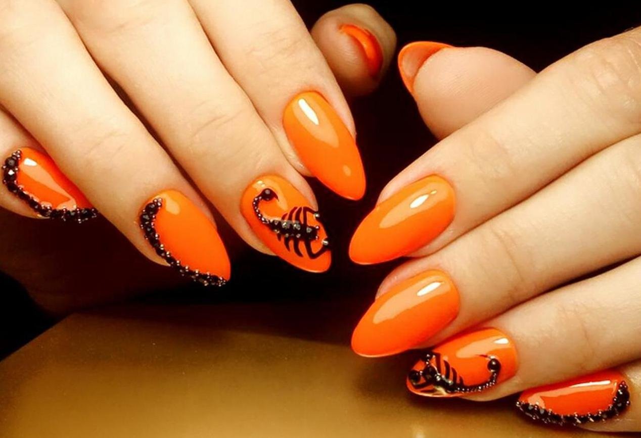 Оранжевые Ногти Маникюр Фото