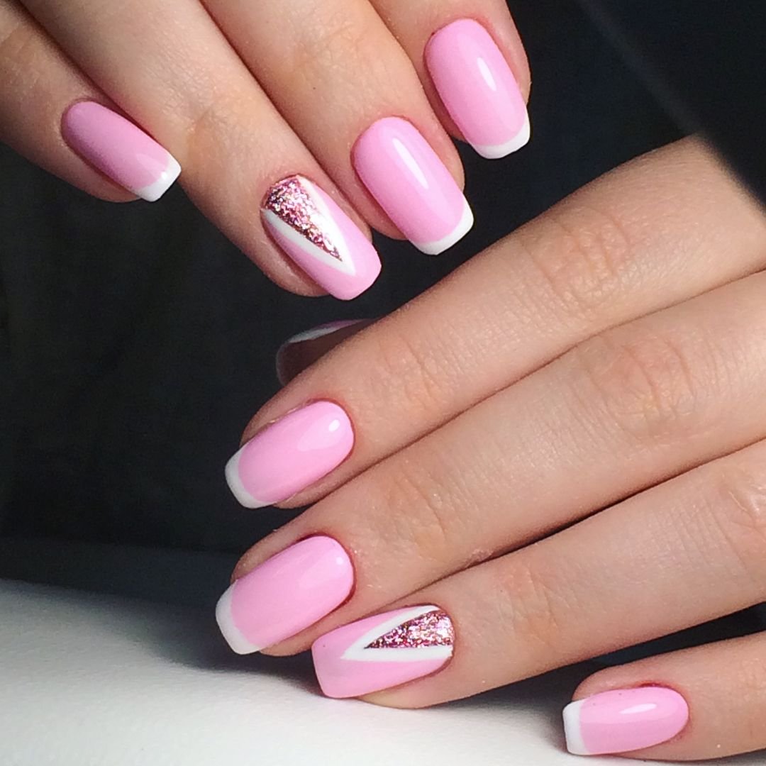 Короткие Розовые Ногти Дизайн