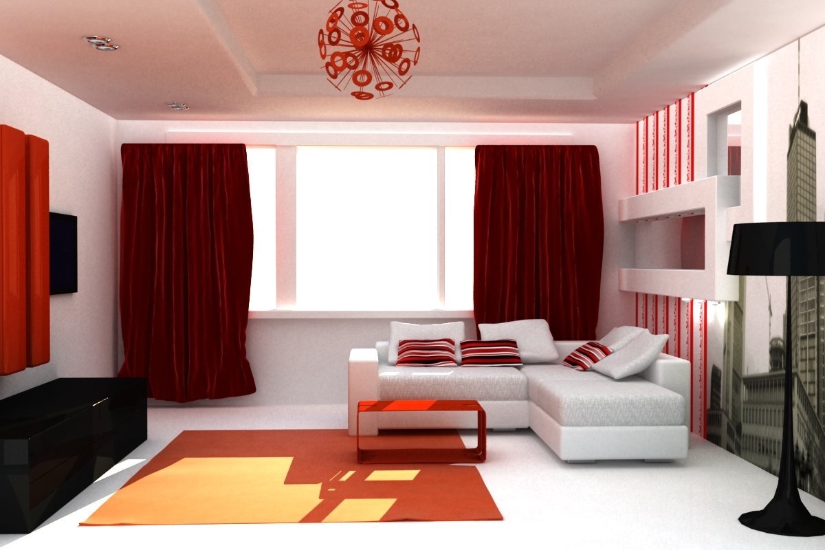 Квартиры в красненькой. Красный интерьер комнаты. Красно белый интерьер. Красный цвет в интерьере. Квартира в красных тонах.