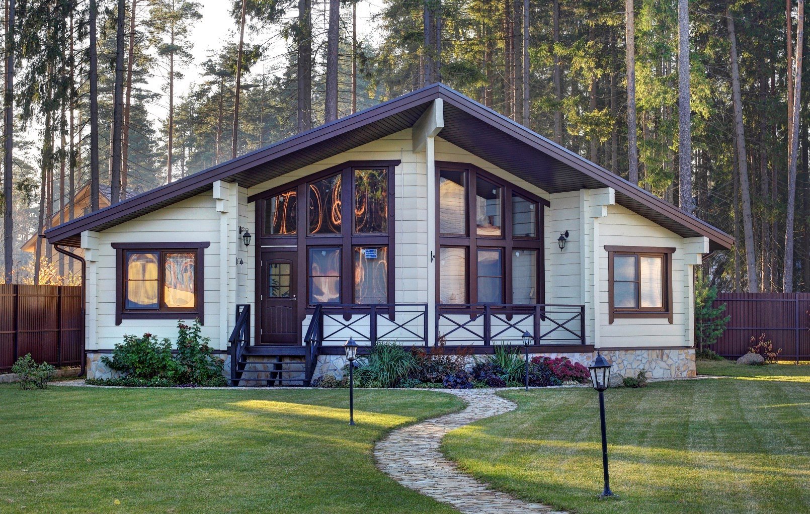 Одноэтажные деревянные дома фото реальных домов