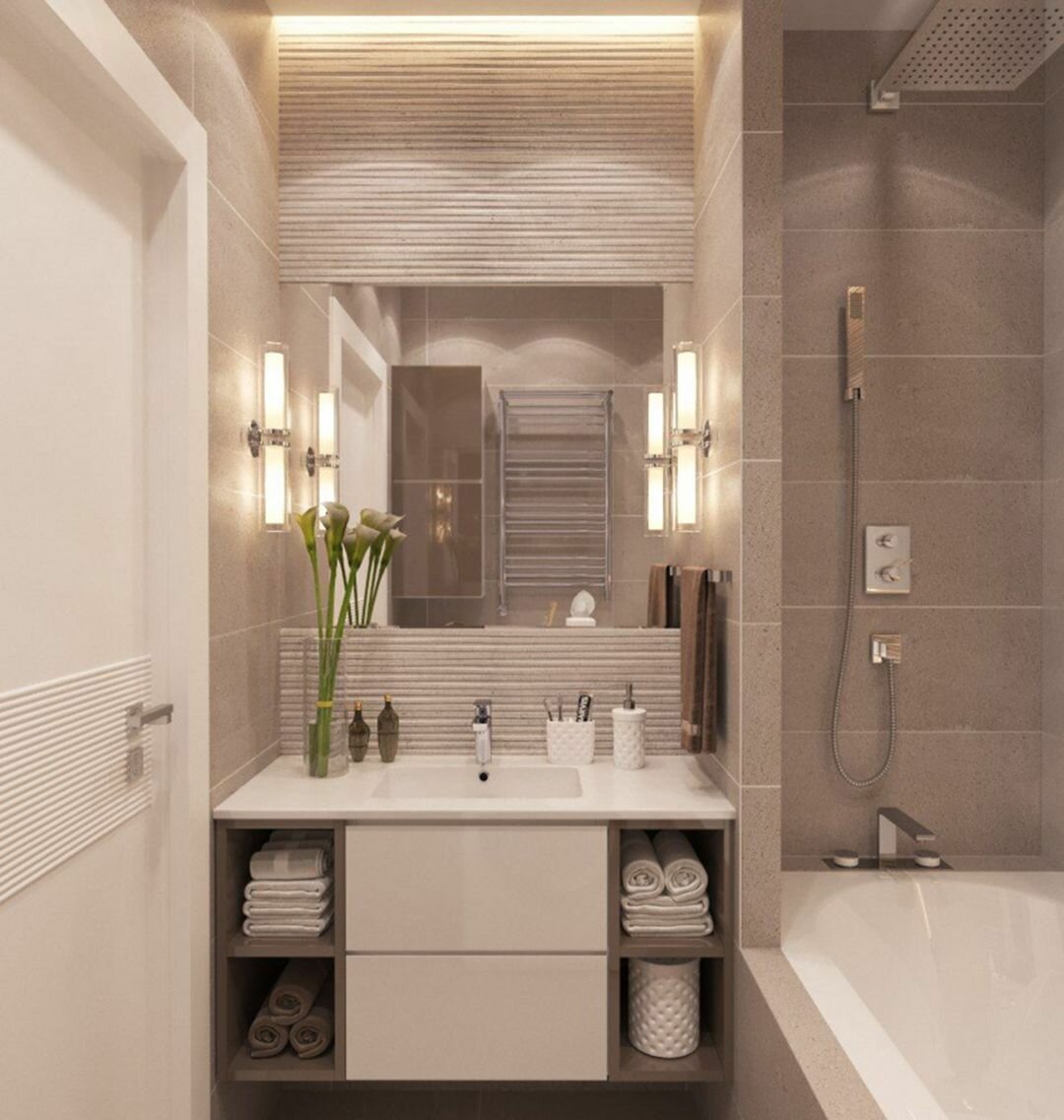 Дизайн маленькой ванной комнаты фото без туалета. Интерьер ванны 3м2. Ванная в современном стиле. Интерьер небольшой ванной. Стильная маленькая ванная.
