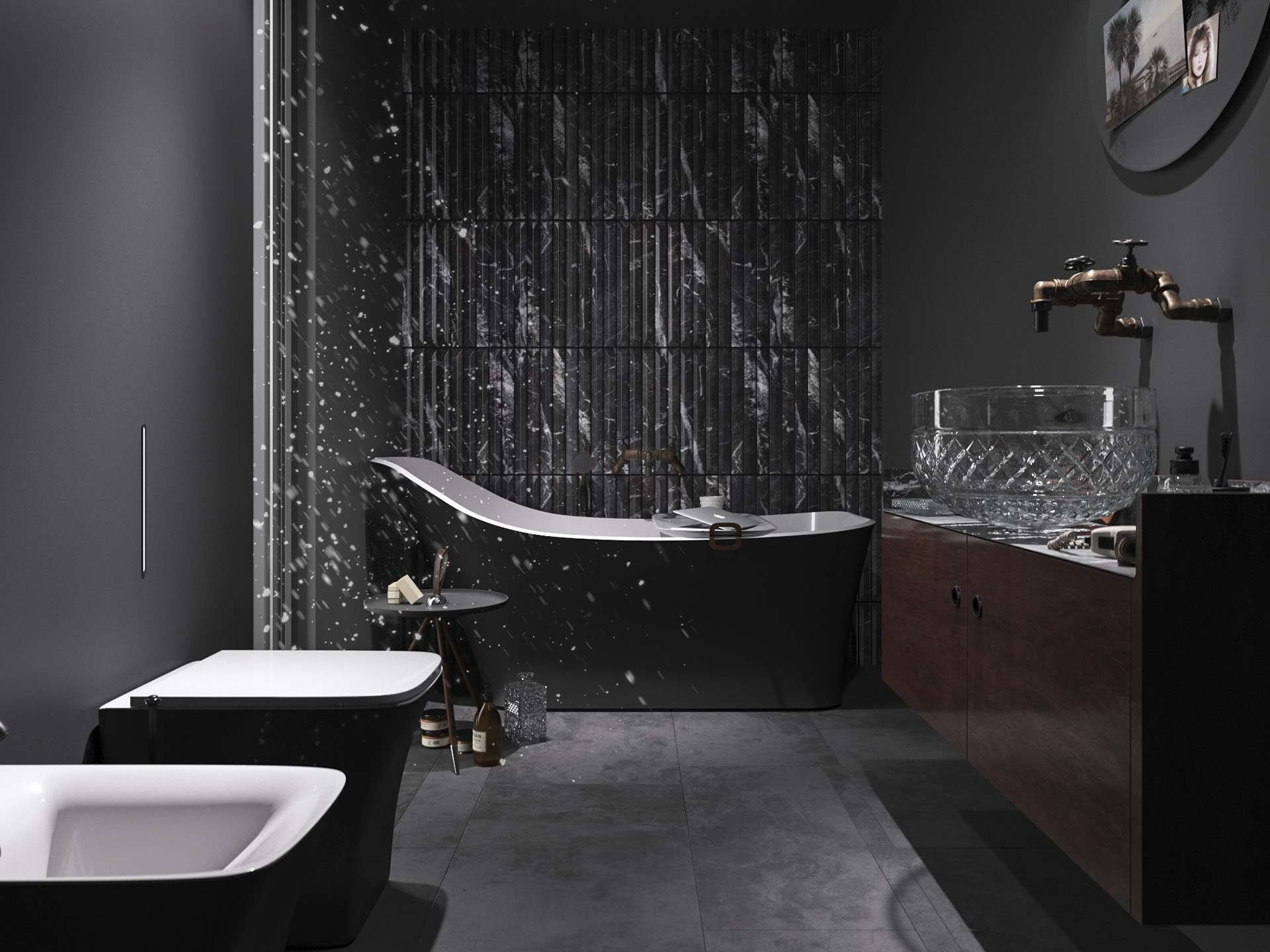 ванна черного цвета фото