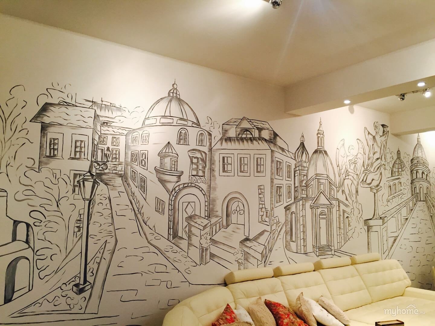 Рисунки фотообоев. Роспись стен. Роспись стен в квартире. Расписанные стены в интерьере. Дизайнерская роспись стен.