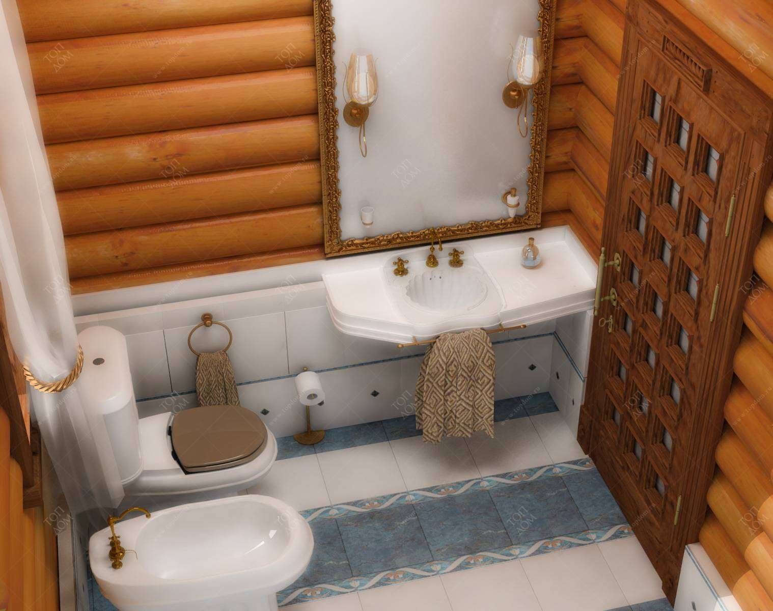 Туалет с ванной в частном доме фото
