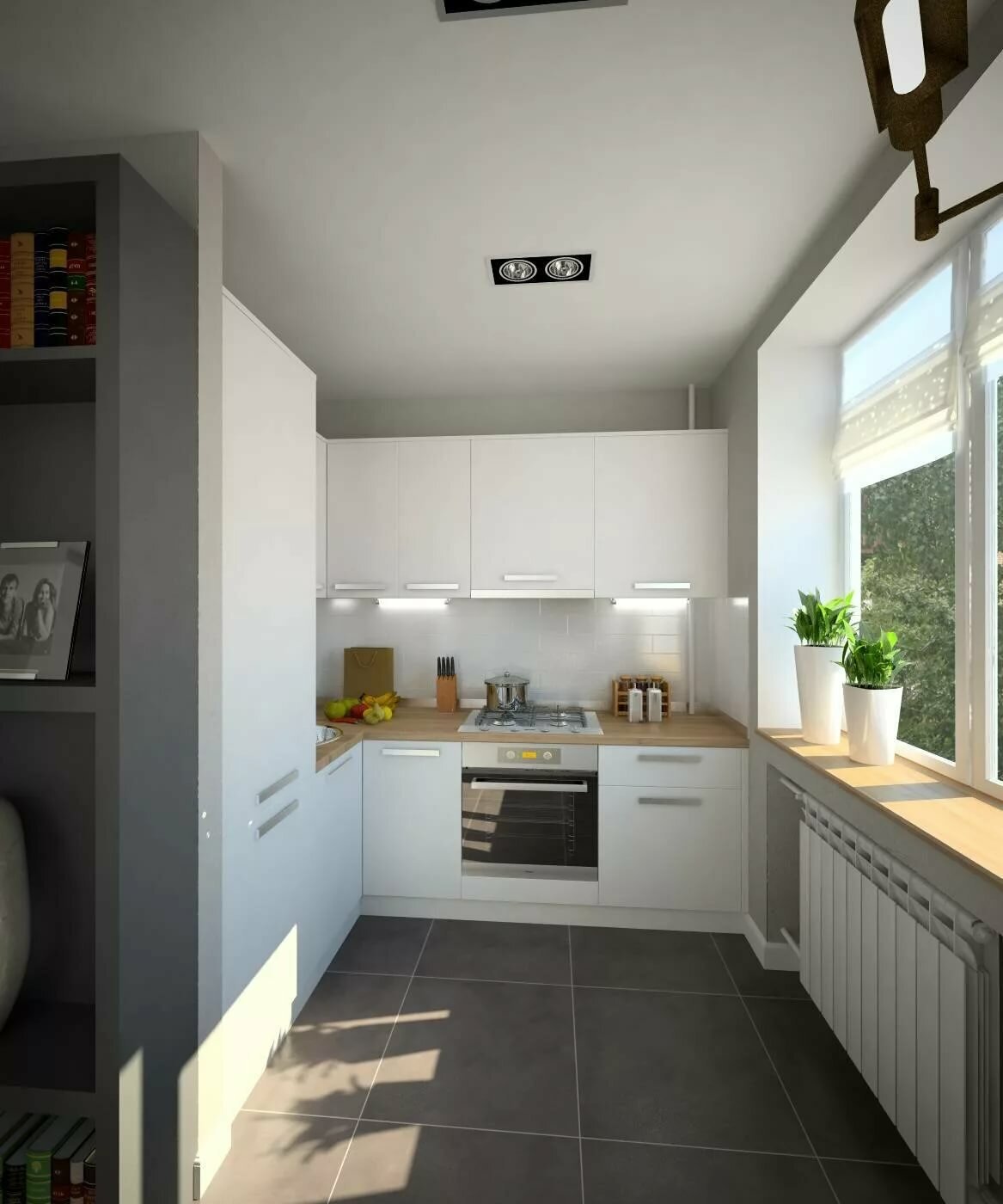 Кухни с холодильниками в хрущевских квартирах (37 фото)