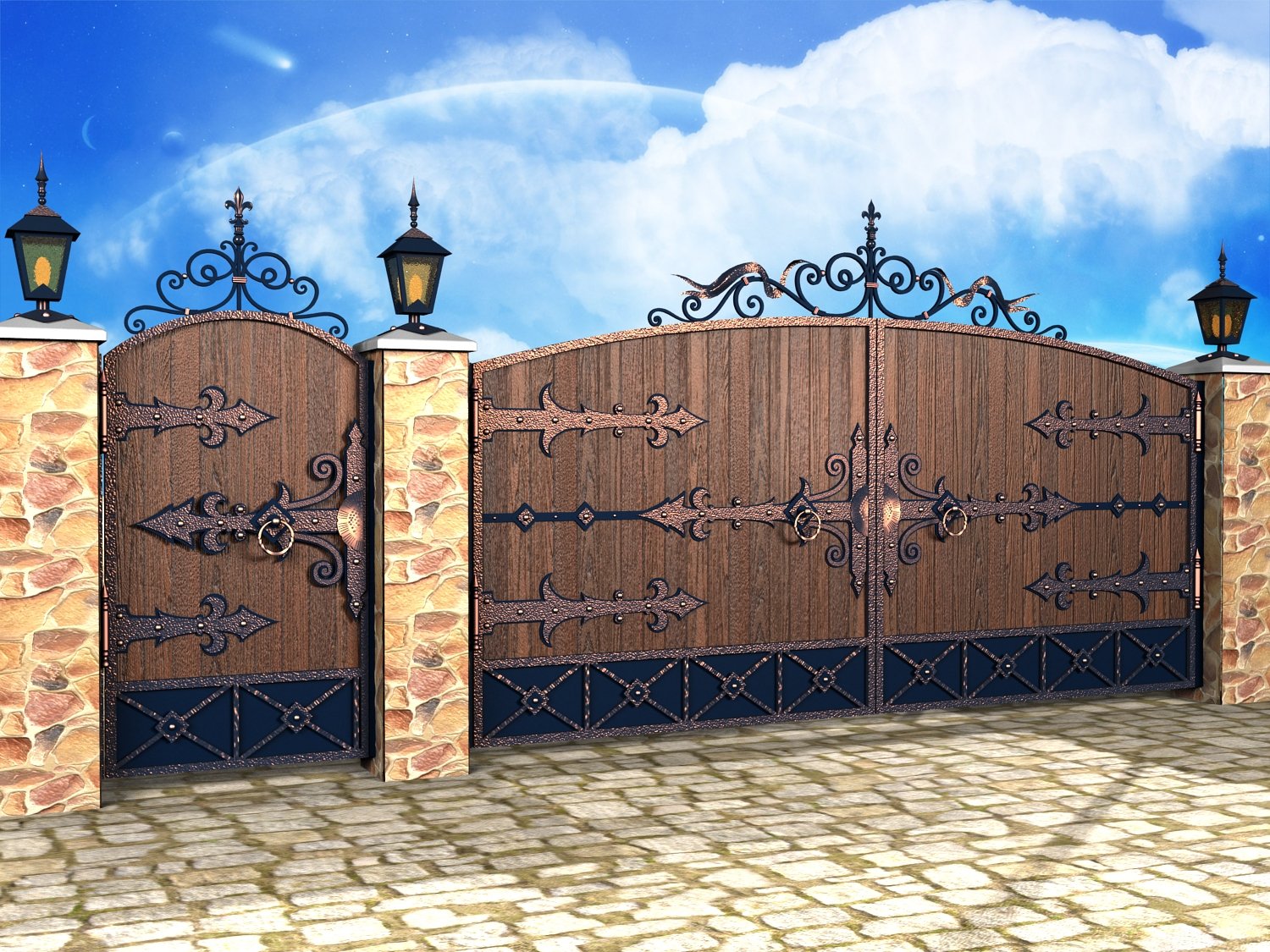 Ворота. Деревянные ворота с ковкой. Деревянные ворота с элементами ковки. Кованые ворота с деревом. Красивые распашные ворота.