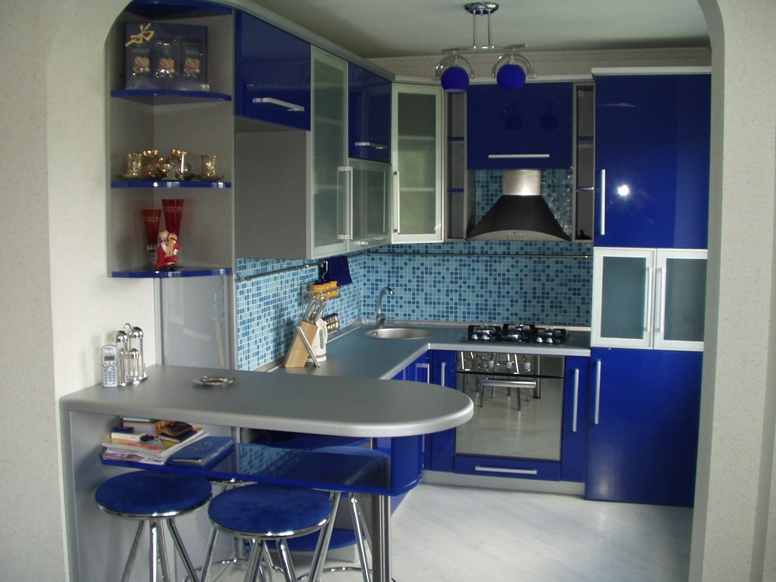 Кухня дизайн в синем цвете фото дизайн