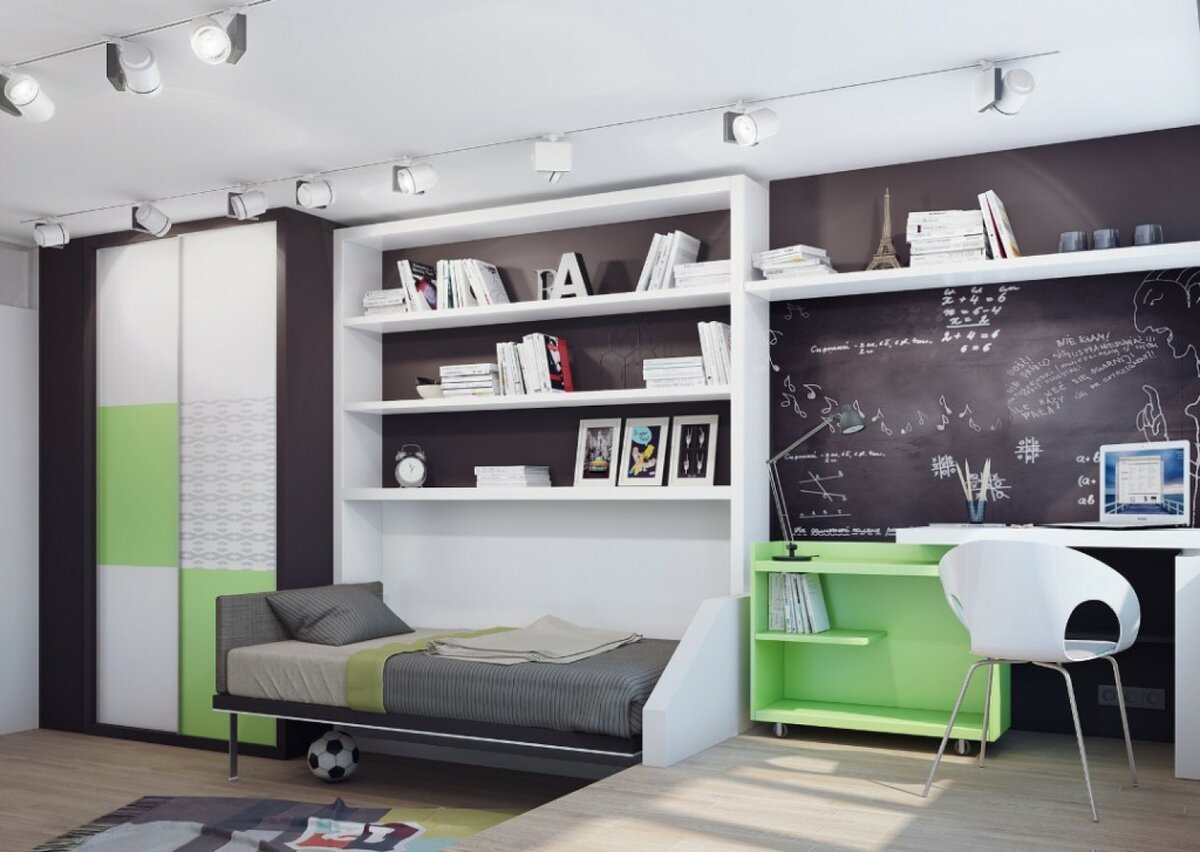 современный дизайн интерьера комнаты для подростка