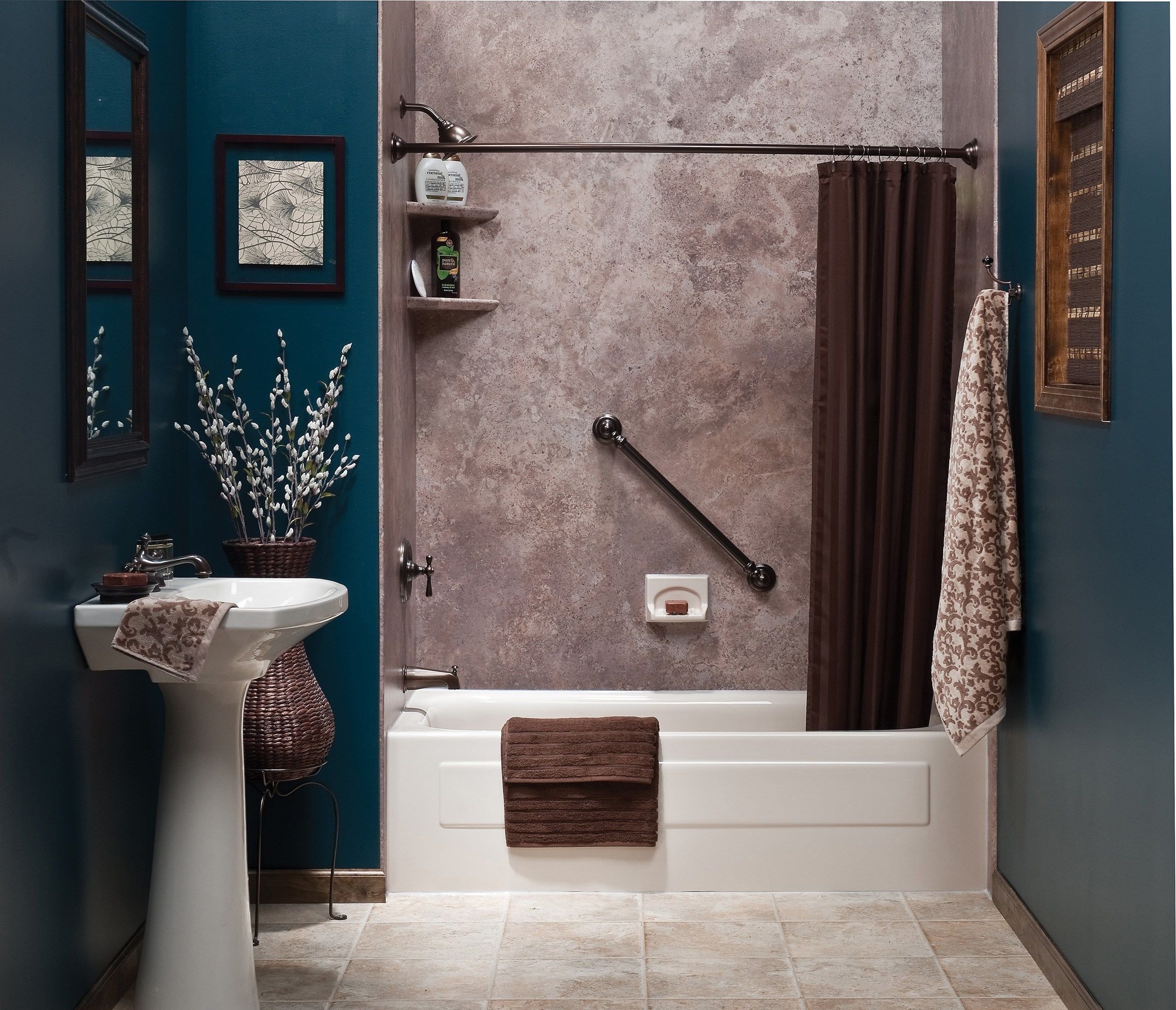 ванная комната плитка и покраска дизайн фото
