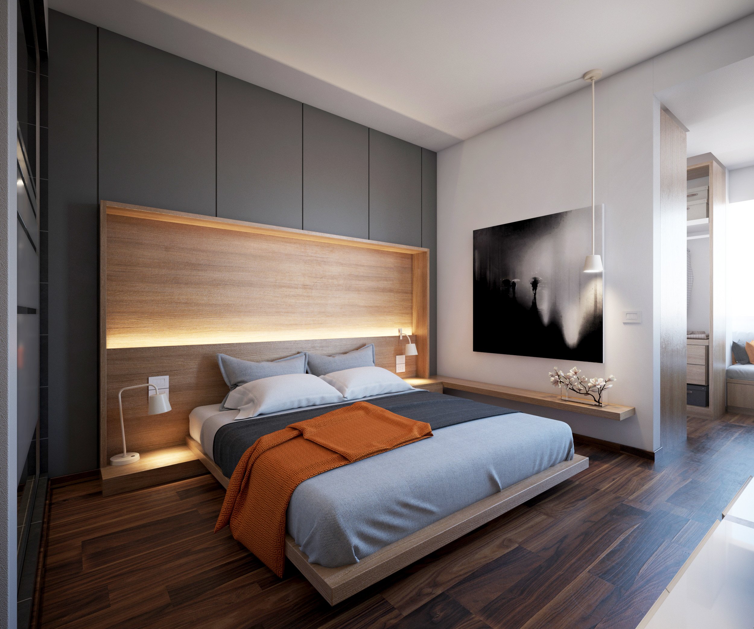 Спальня в минималистическом стиле 14 кв.м
