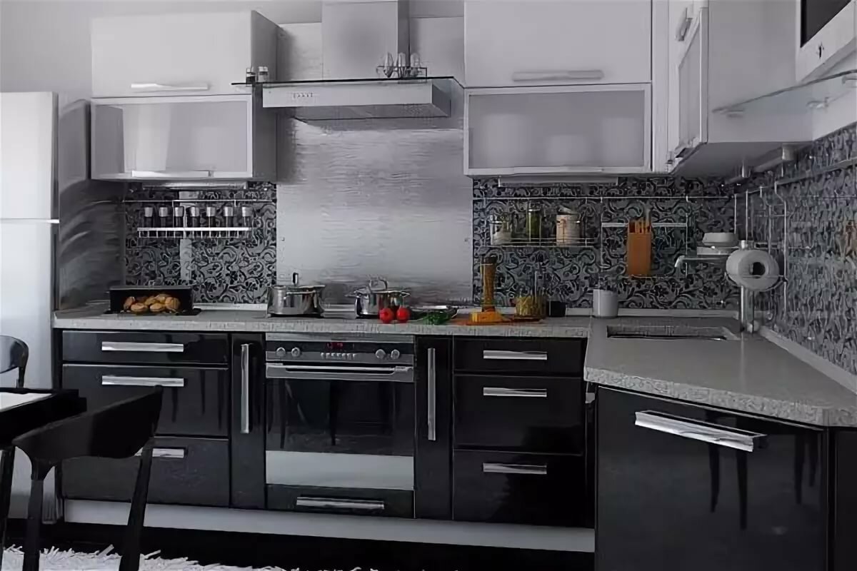 Кухонный гарнитур в серых тонах фото