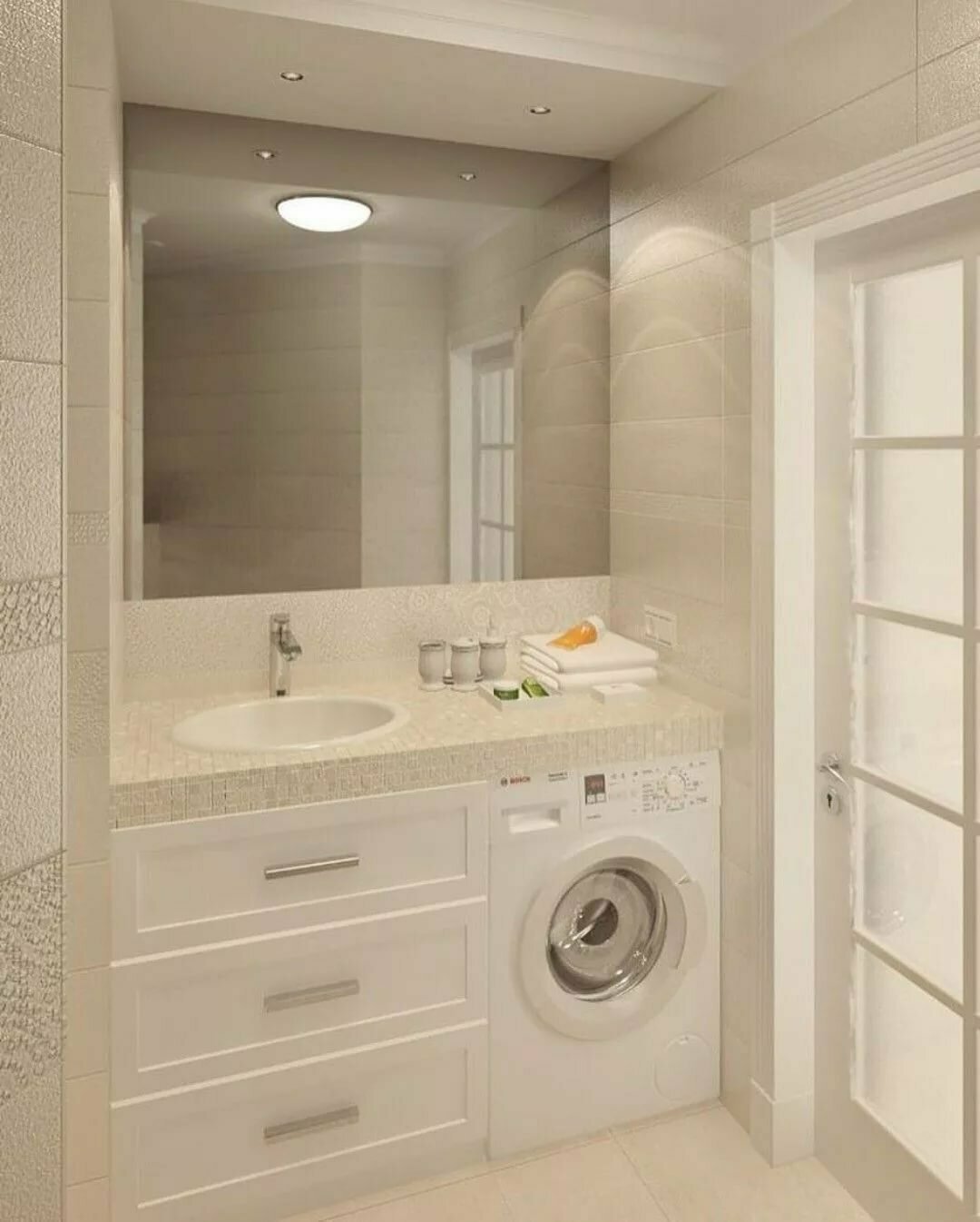 дизайн ванной комнаты маленькой площади без унитаза со стиральной машиной