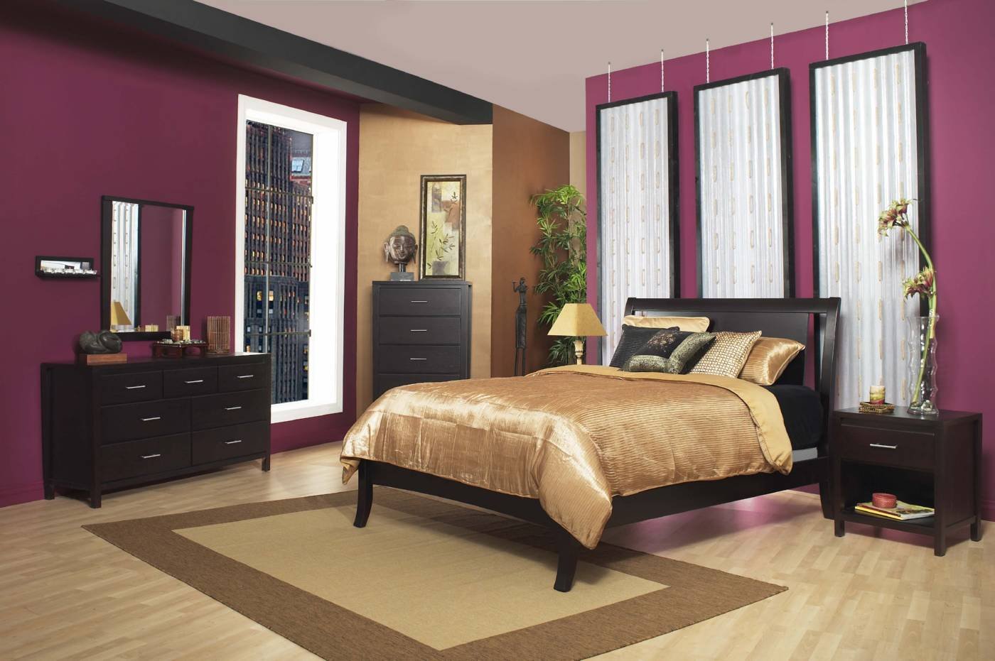 Какого цвета должна быть мебель. Рыжая мебель в интерьере. Мебель цвета махагон в интерьере. Мебель для спальни. Спальня в цвете венге.