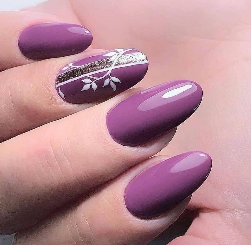 Дизайн Ногтей Фиолетово Серый