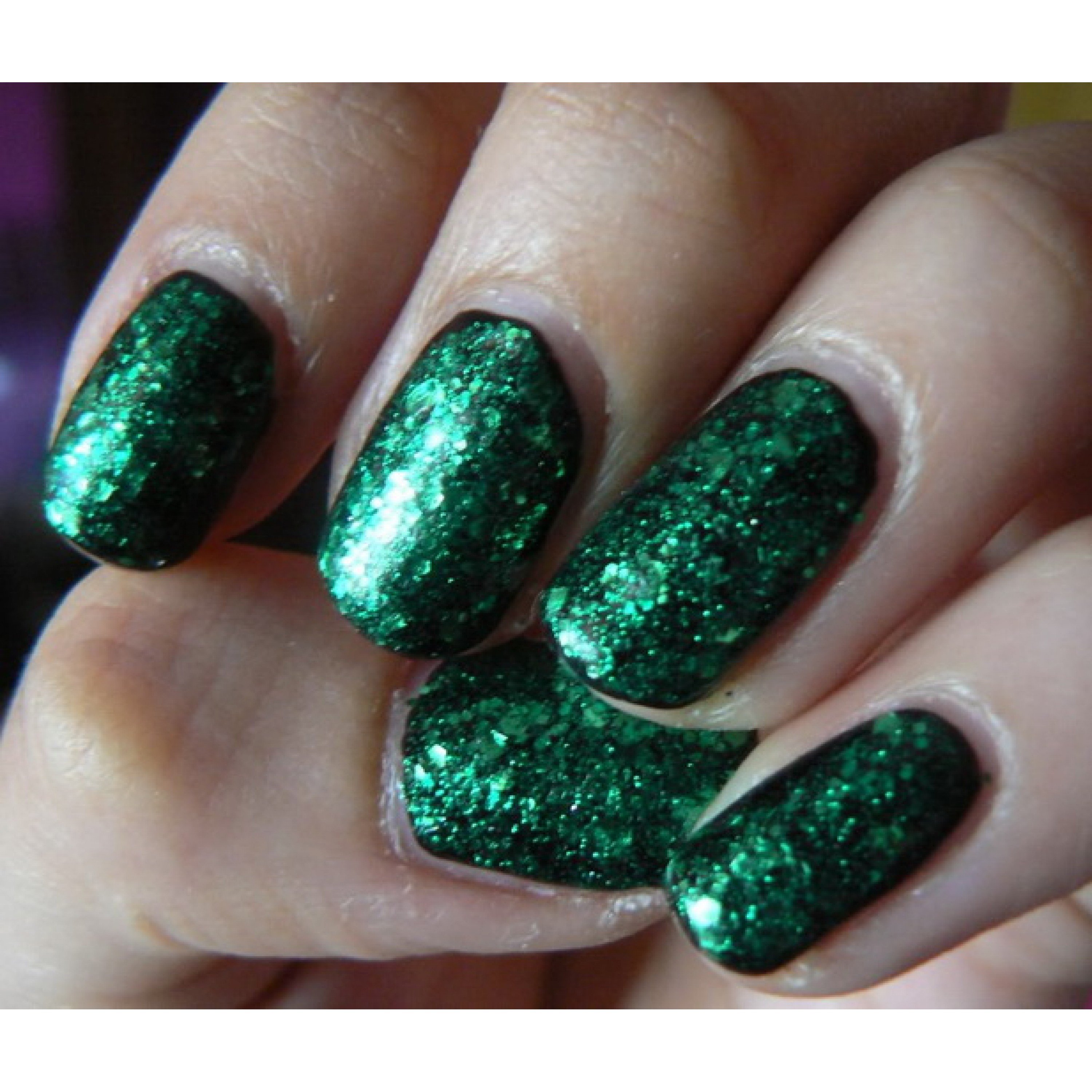 Ногти С Зелеными Блестками Фото