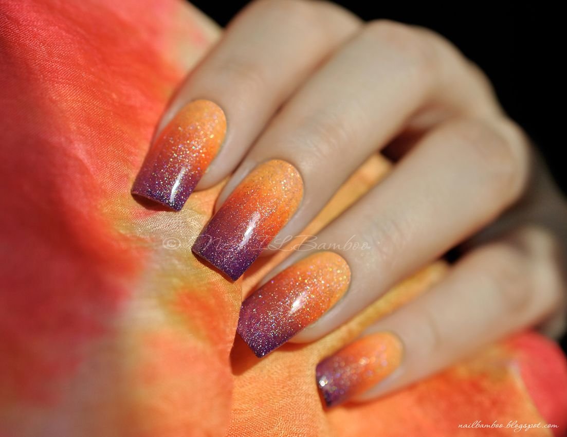 Orange and purple ombre nails - 🧡 30 Most Beautiful Orange And Purple N...