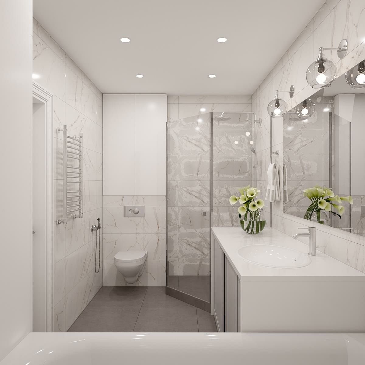 ванные комнаты дизайн интерьер светлые тона